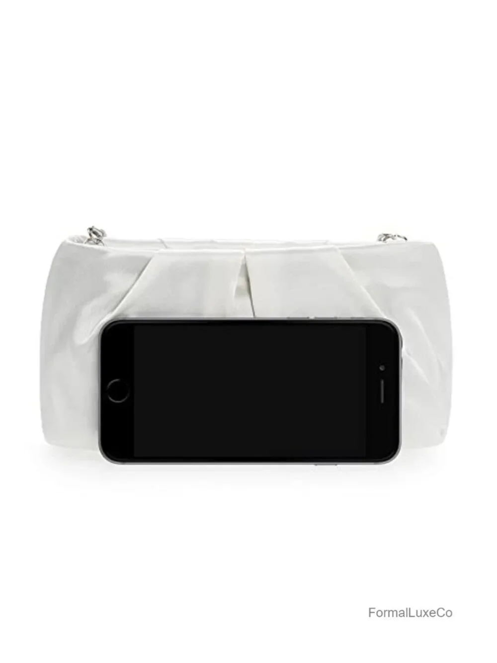 Elegant Pleated Satin Evening Clutch Bag for Weddings